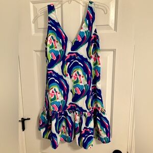 Southern frock oyster clam shell multi color tank dress XS